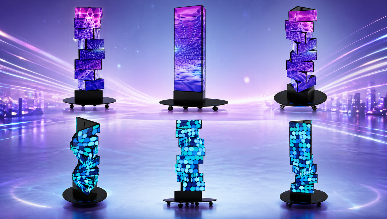 Double-Sided Curve Kinetic DNA LED Display